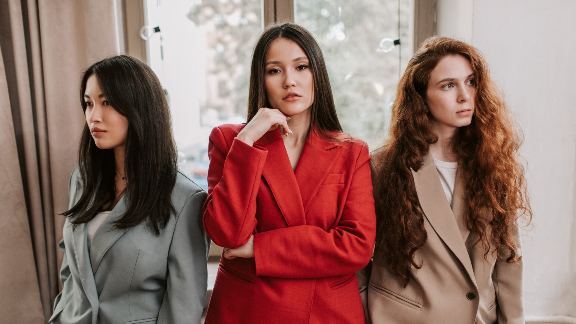 Beautiful women wearing formal blazer