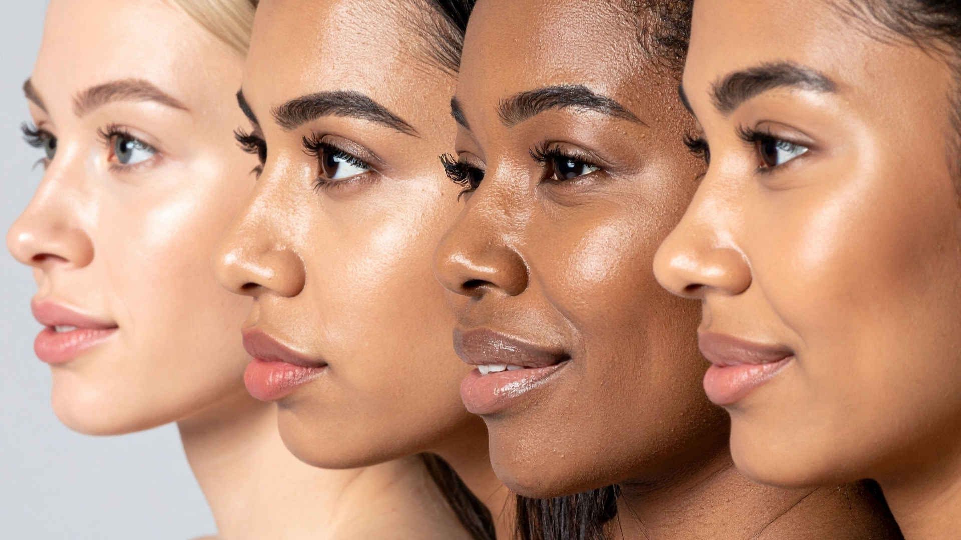 4 women with different skin type